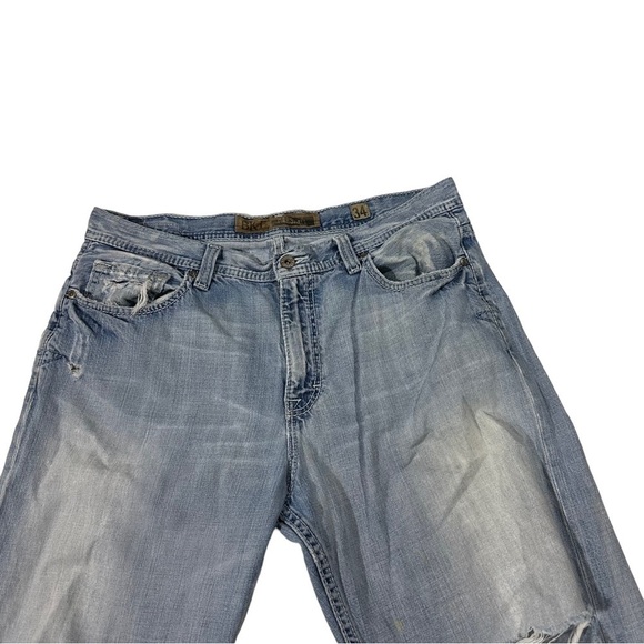 BKE Buckle Marshall Boot Light Wash Jeans Sz 34x32 Ripped Distressed Destroyed - Picture 4 of 16